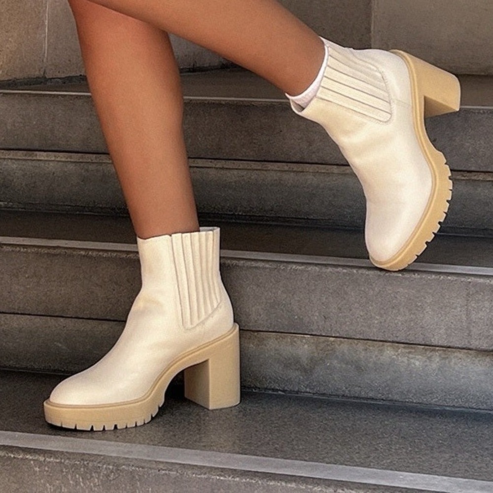 Dolce Vita Women's Caster H2O Lug Sole Chelsea Heeled Bootie